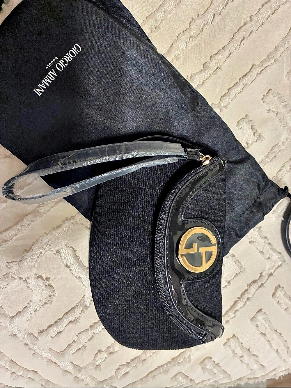 Giorgio Armani Beauty Black Wristlet Cosmetic Pouch